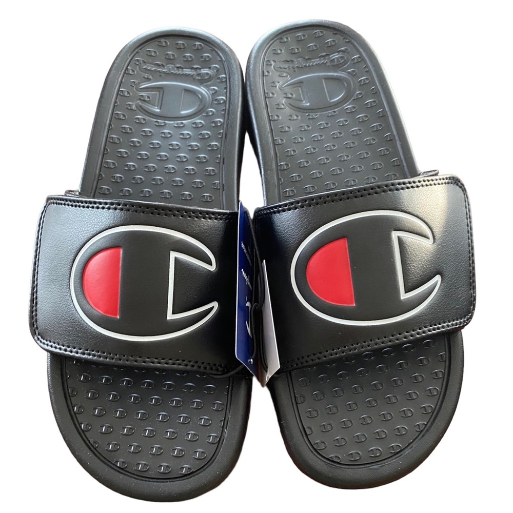 Champion Unisex Boys 5 / Women's 7, Athletic Slide Sandal, Black New with Box